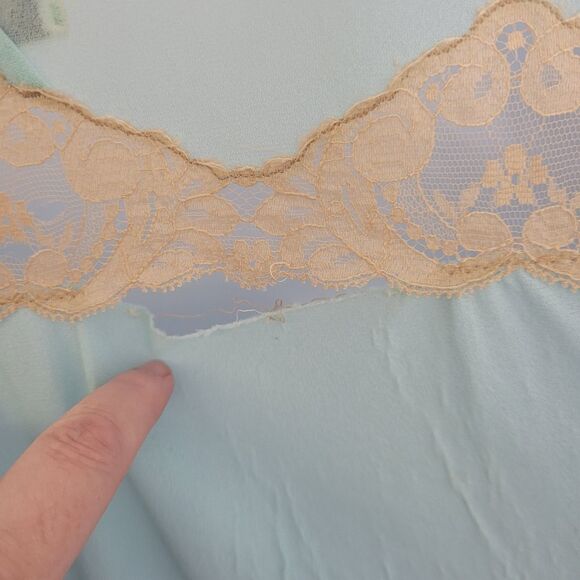 VINTAGE 70s Emilio Pucci blue nightgown with lace trim S - Picture 11 of 14